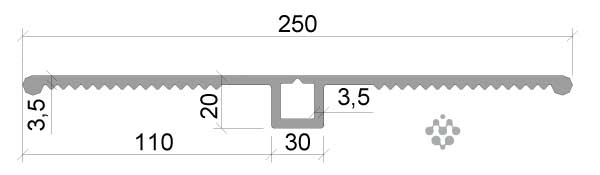 Размер гидрошпонки тип ДР 250/30 ПВХ