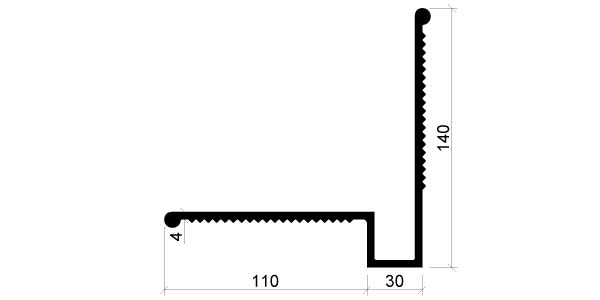 Размер гидрошпонки тип ДР УГЛ 140/30 ПВХ
