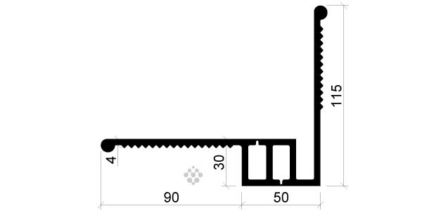 Размер гидрошпонки тип ДР УГЛ 140/50 ПВХ