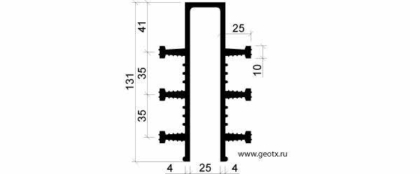 Размер гидрошпонки тип ДЗ 130/25-6/25 EPDM